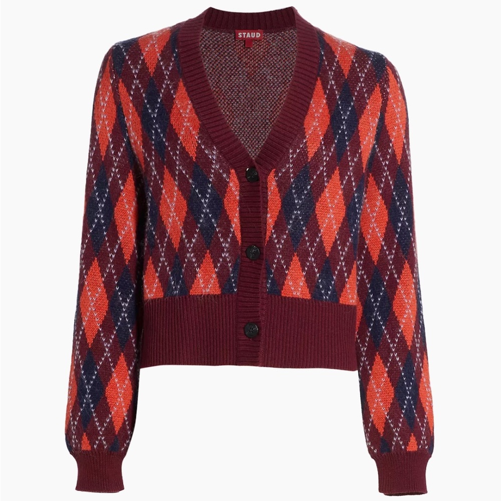 NWT STAUD Knave argyle sweater